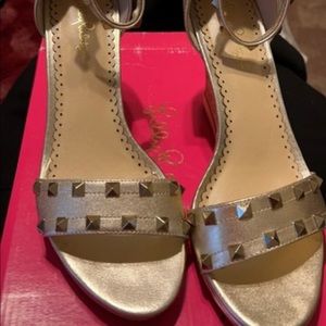 Lilly Pulitzer Gold Sandals - studded